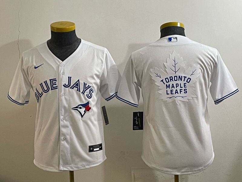Youth 2025 Toronto Blue Jays Blank White Game Nike MLB Jersey style 010